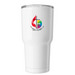 Insulated Tumbler, a White Insulated Tumbler (back-view)