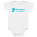 Parkinson's Foundation Blue Logo Baby Onesie, a White Infant Onesie