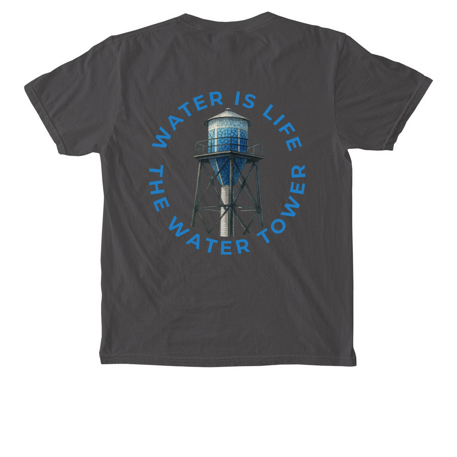 Water is Life Pocket T-Shirt, a Pepper Comfort Colors Pocket Tee (back-view)