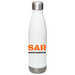 Kaos and Mazi&nbsp;, a White Stainless Steel Water Bottle (back-view)