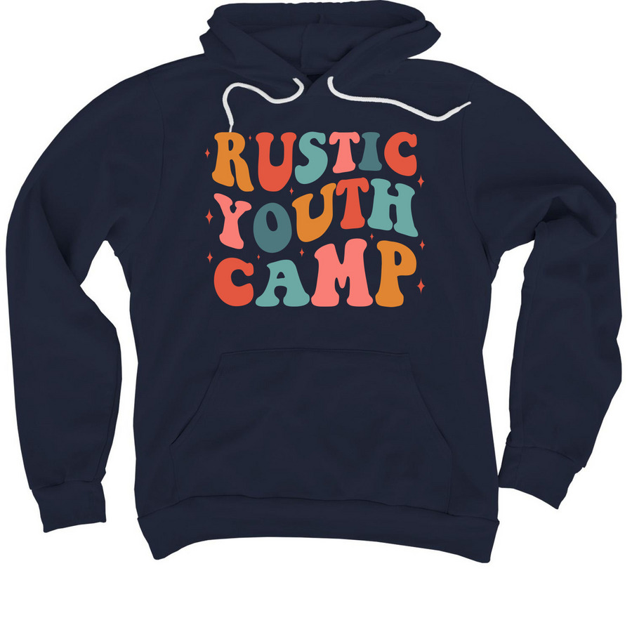 Rustic Youth Camp, a Navy Premium Pullover Hoodie