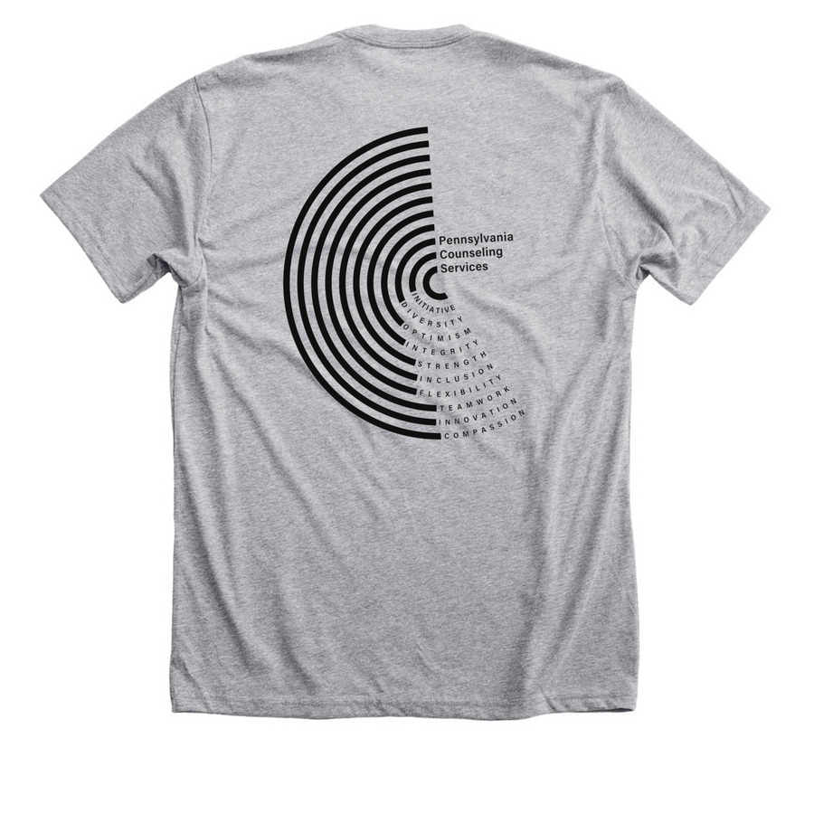 Circle Values Shirt, a Athletic Heather Premium Unisex Tee (back-view)