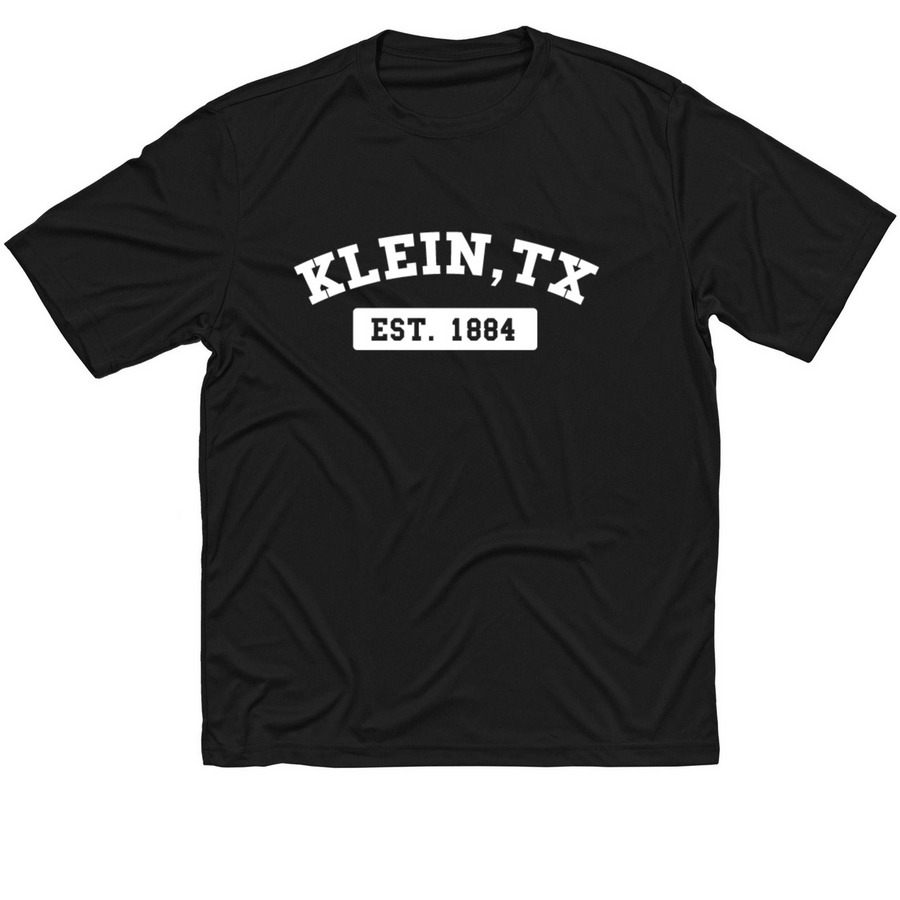 Klein, TX - White Logo Active Tee, a Black Classic Performance Tee