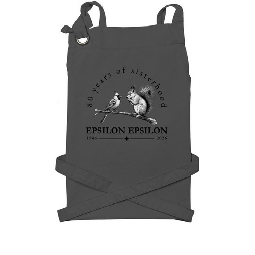 Epsilon Epsilon's 80th Anniversary Apron, a Dark Grey Cotton Canvas Pocket Apron