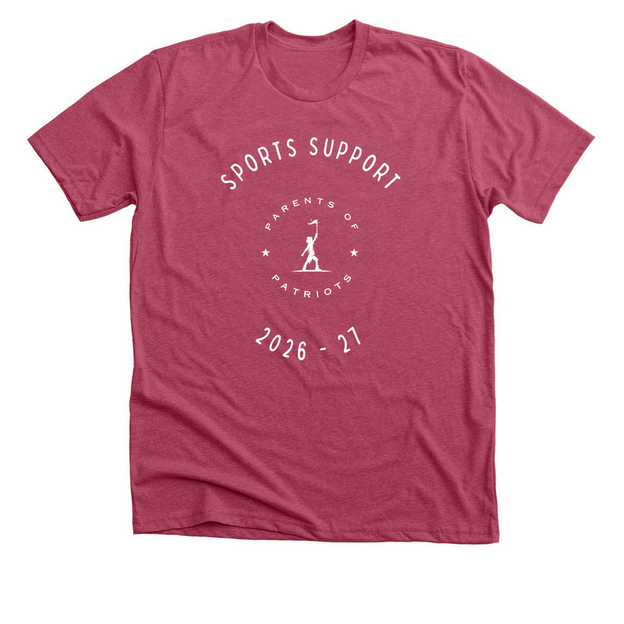 SPORTS SUPPORT, a Heather Raspberry Premium Unisex Tee
