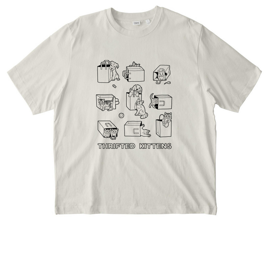 Thrift Store Pet Merch - Black, a Natural Raw Stanley/Stella Unisex Freestyler Heavyweight Tee