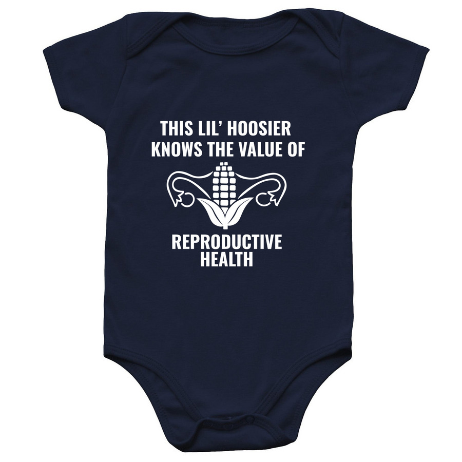 Lil' Hoosiers Know Firsthand, a Navy Infant Onesie
