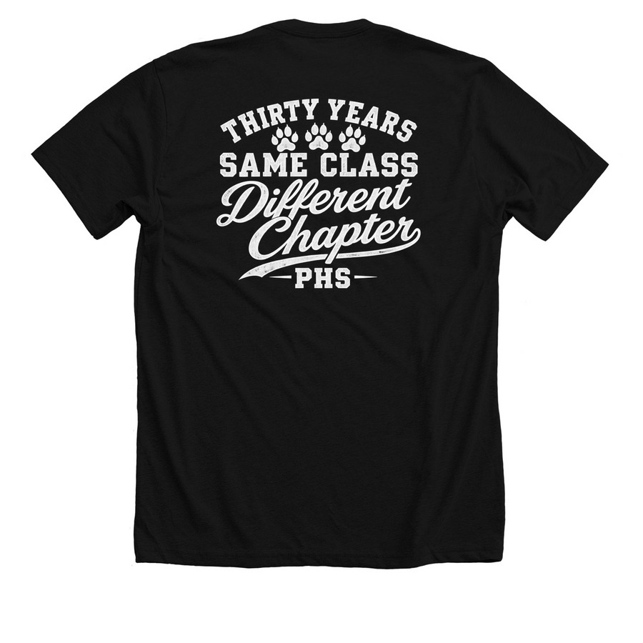 PHS Class of 1996, a Solid Black Blend Premium Unisex Tee (back-view)