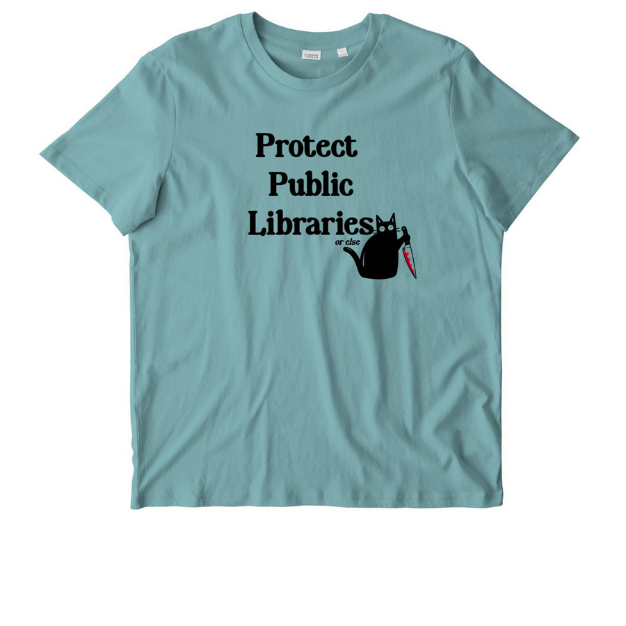 Protect Public Libraries (or else), a Teal Monstera Stanley/Stella Unisex Crafter Tee