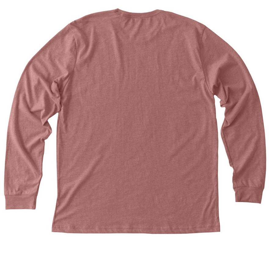 BDR Yellow Logo Long Sleeve Tees, a Heather Mauve Premium Long Sleeve Tee (back-view)