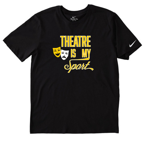 Theatre is My Sport Iowa, a Black Nike Dri-FIT Jersey Blend Performance Tee