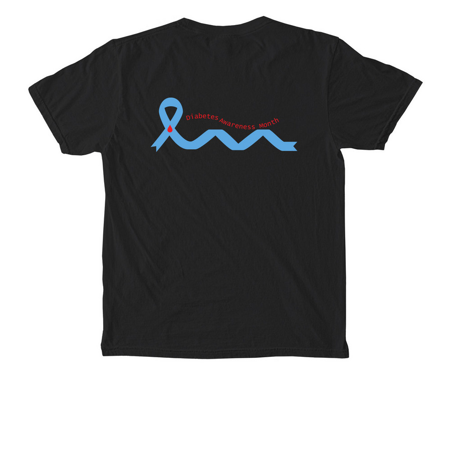 Diabetes Awareness Month, a Black Comfort Colors Pocket Tee (back-view)