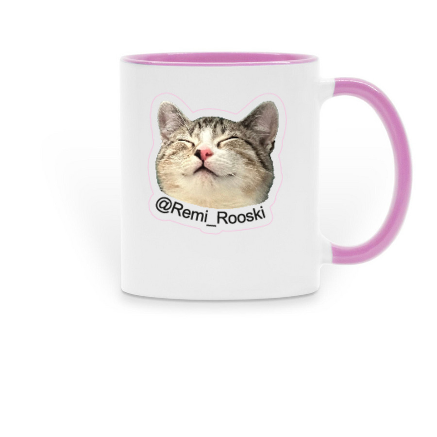 Staying Pawsitive&nbsp;, a Pink Two-Tone Ceramic Mug