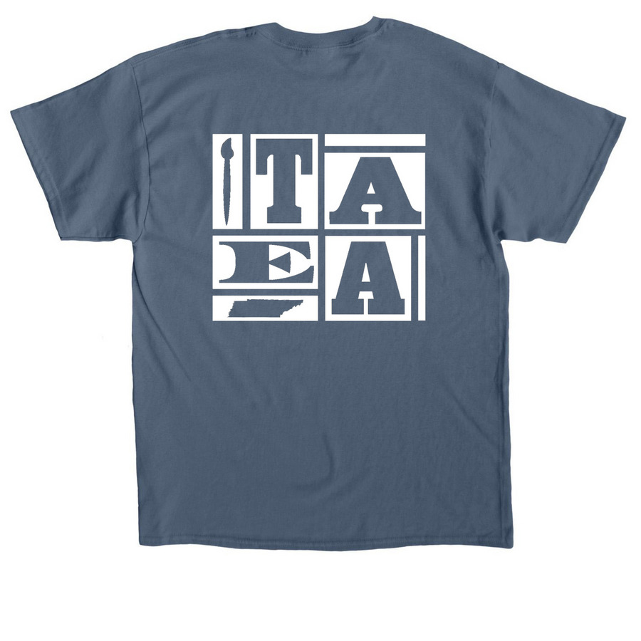 TAEA Square Logo T, a Indigo Blue Classic Unisex Tee (back-view)