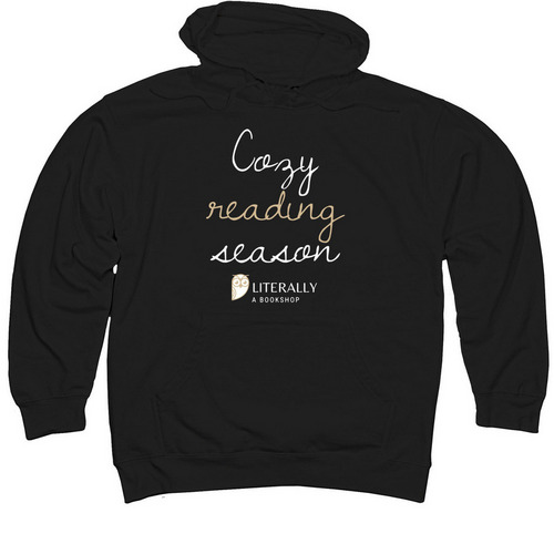 Cozy Reading Season, a Black Midweight Pullover Hoodie