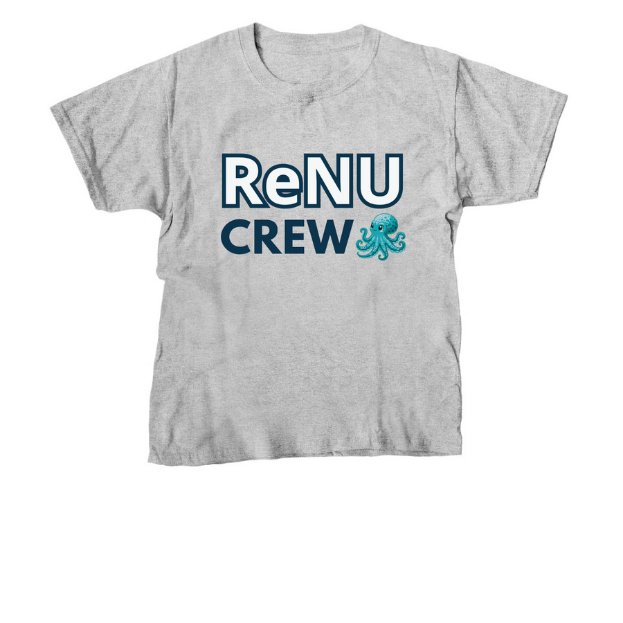 ReNU Crew: NO BACK, a Sport Grey Youth Unisex Tee
