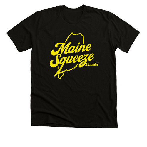Maine Squeeze Yellow Logo, a Solid Black Blend Premium Unisex Tee