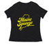 Maine Squeeze Yellow Logo, a Black Women's Relaxed V-Neck Tee