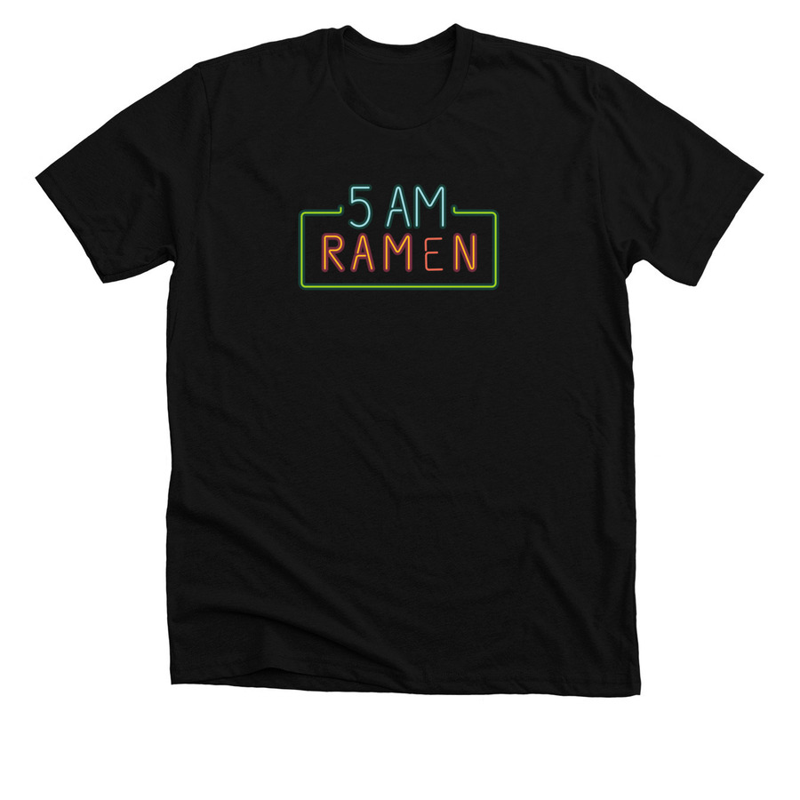 5 AM Ramen Collection, a Solid Black Blend Premium Unisex Tee