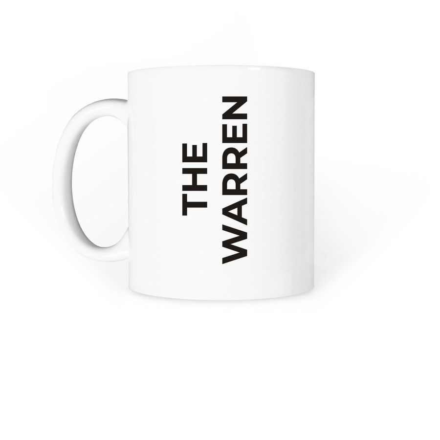 Warren Mug, a White Coffee Mug (back-view)