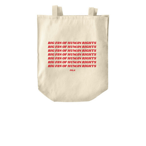 Big Fan of Human Rights Tote, a Natural Over-the-Shoulder Shopping Tote Bag