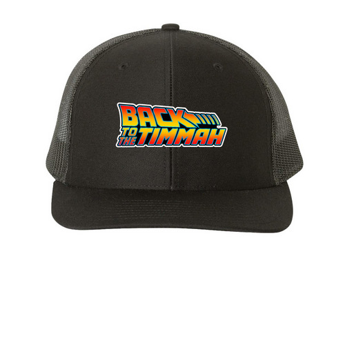 Back to the TIMMAH, a Black Printed Snapback Trucker Cap
