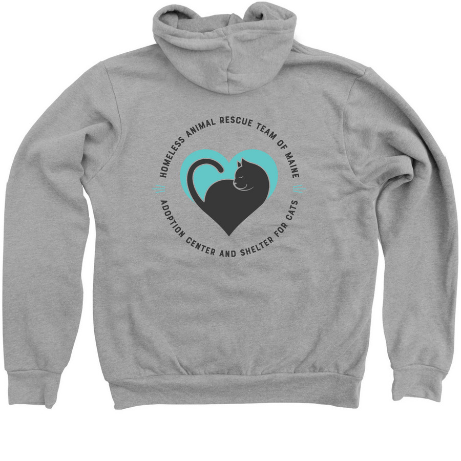 HART Black Cat Logo, a Athletic Heather Zip Up Hoodie (back-view)