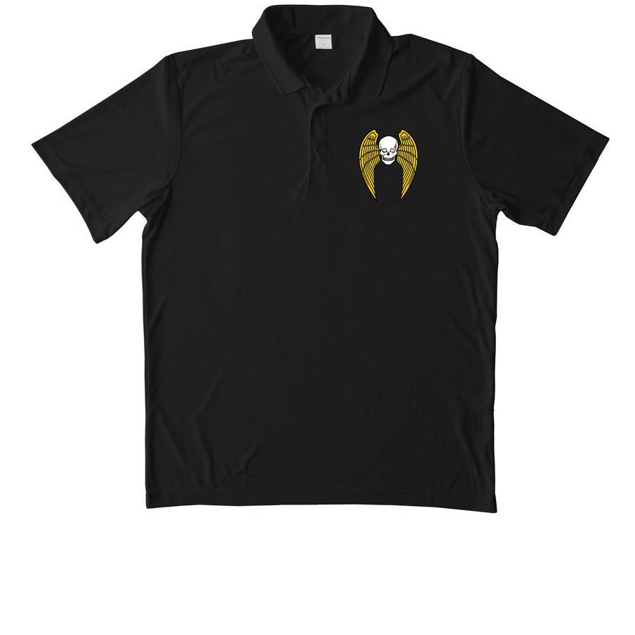 Bomb Wing Polo, a Black Unisex Performance Polo