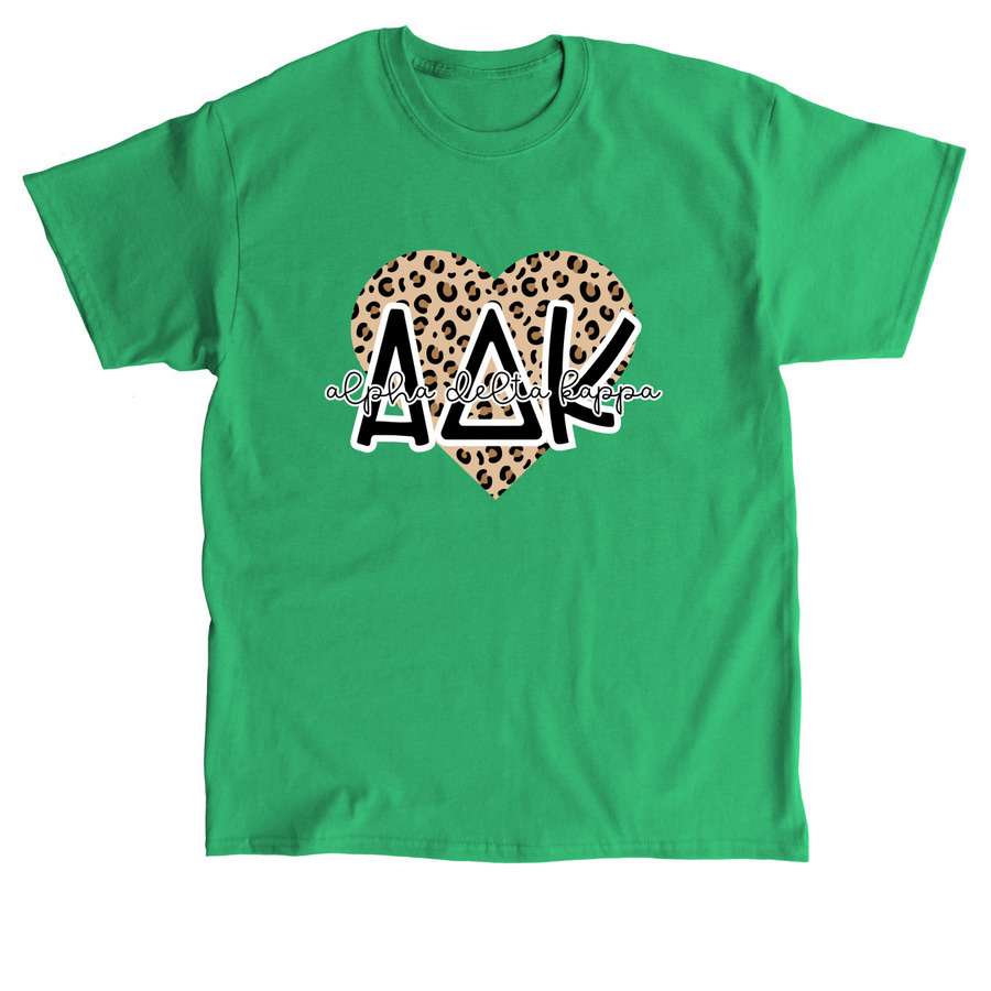 ADK Leopard Heart Tops, a Irish Green Classic Unisex Tee