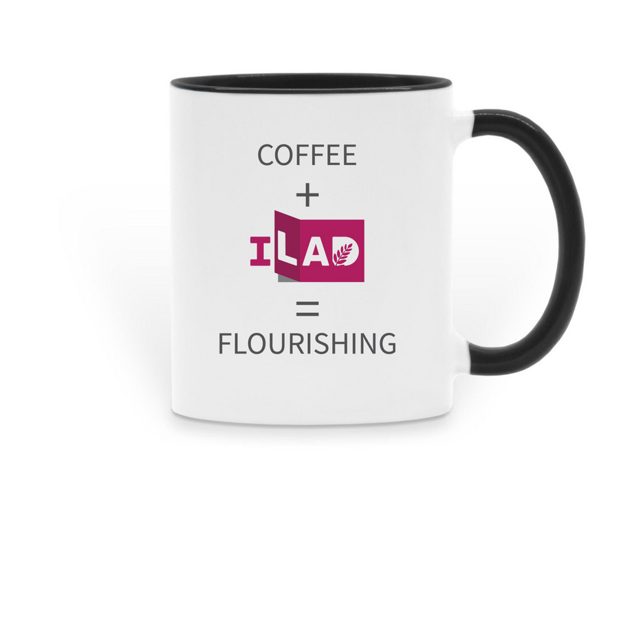 Coffee + ILAD, a Black Two-Tone Ceramic Mug