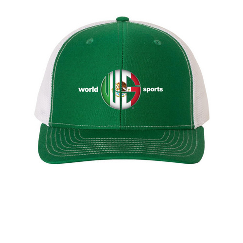 Custom Mexico Hats, a Kelly/ White Printed Snapback Trucker Cap
