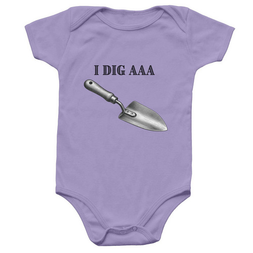 I Dig AAA Onesie, a Lavender Infant Onesie