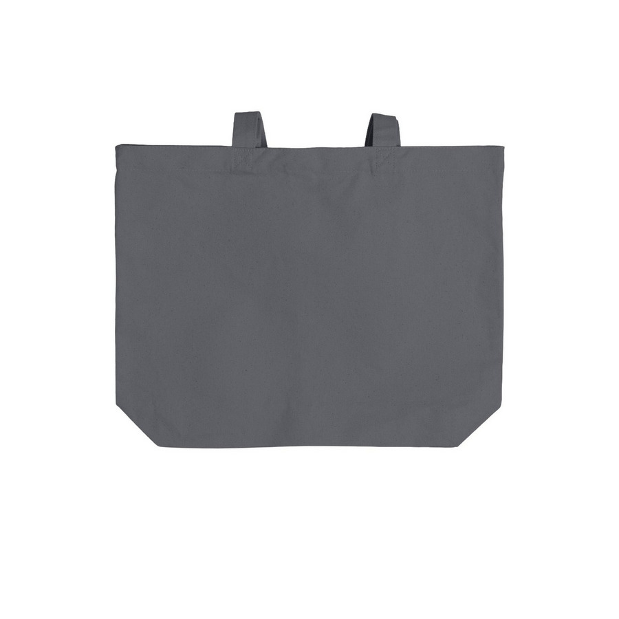 Tote Bags - Full Color Logo, a Storm Grey Cotton Canvas Tote Bag (back-view)