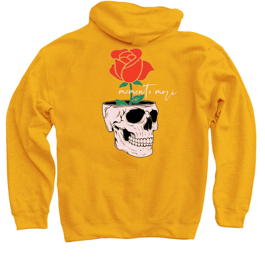memento mori, a Gold Pullover Hoodie (back-view)