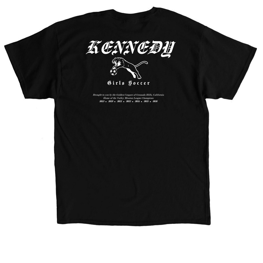 KENNEDY ROCKER - WHITE INK, a Black Classic Unisex Tee (back-view)