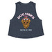 Dog Vibes Only, a Heather Navy Women's Cropped Racerback Tank