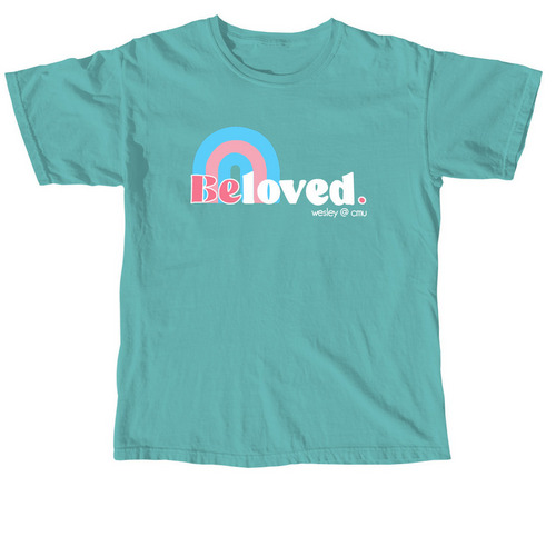 Trans Flag Beloved Shirt, a Seafoam Comfort Colors Unisex Tee