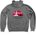 For the Love of Denmark - NWDA, a Deep Heather Zip Up Hoodie (back-view)