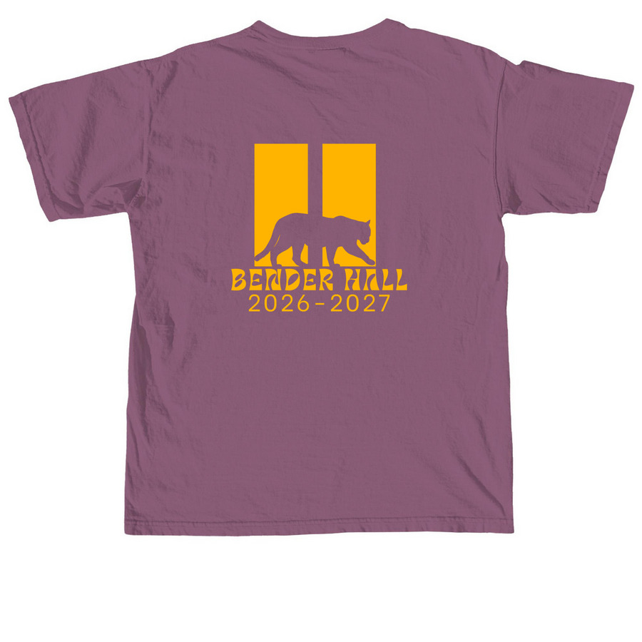 Bender Hall - Panther (26-27), a Berry Comfort Colors Unisex Tee (back-view)