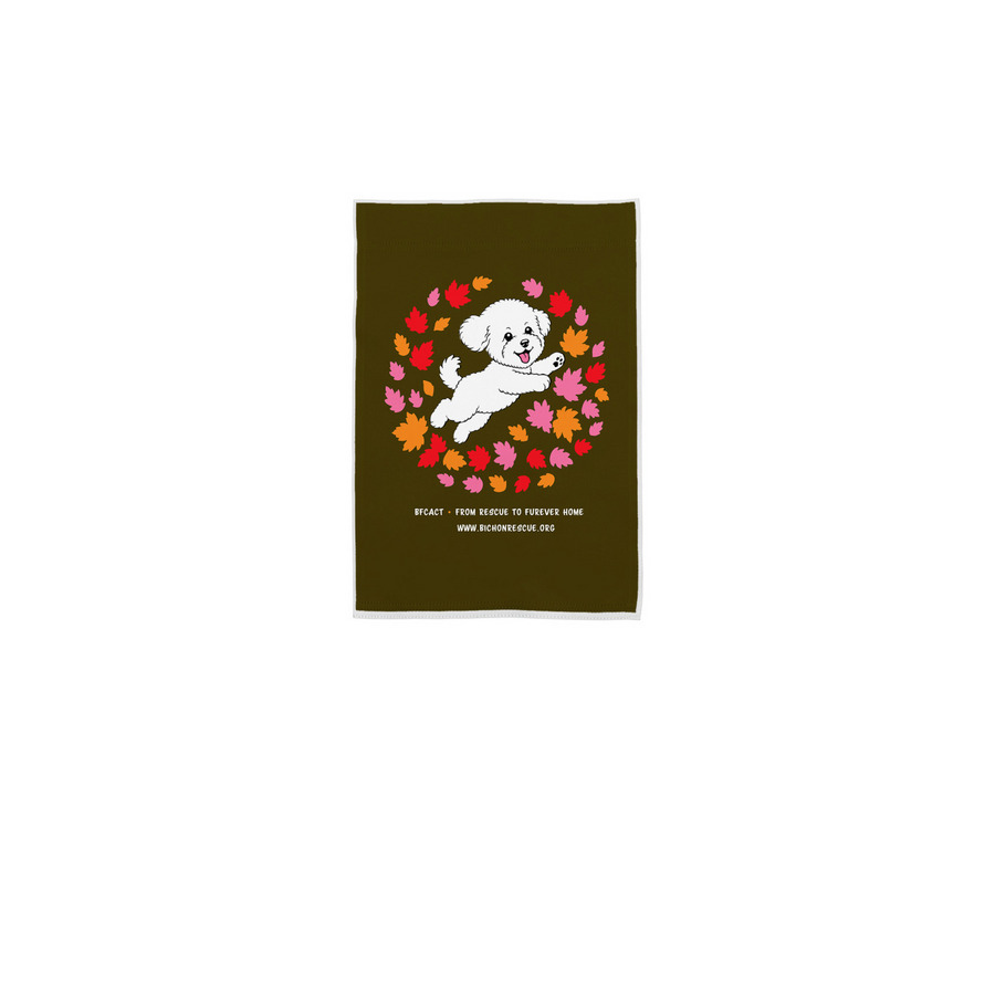 BFCACT Bichon Fall Fun!, a White 12" x 18" Yard Flag