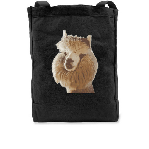 Silverlining Portrait Tote with Logo, a Black Recycled Cotton Tote Bag