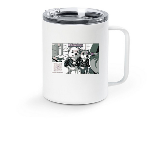 BobbseyBoys, a White Stainless Steel Travel Mug