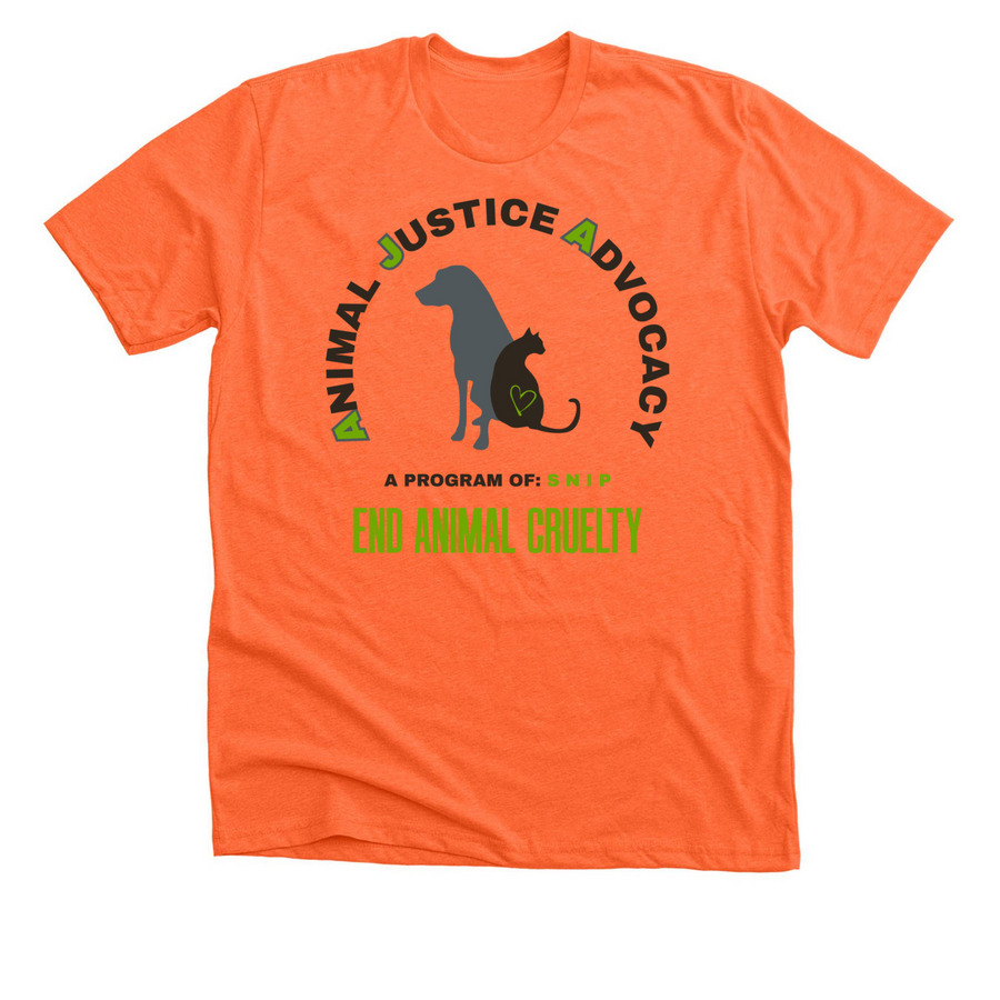 Animal Justice Advocacy, a Heather Orange Premium Unisex Tee