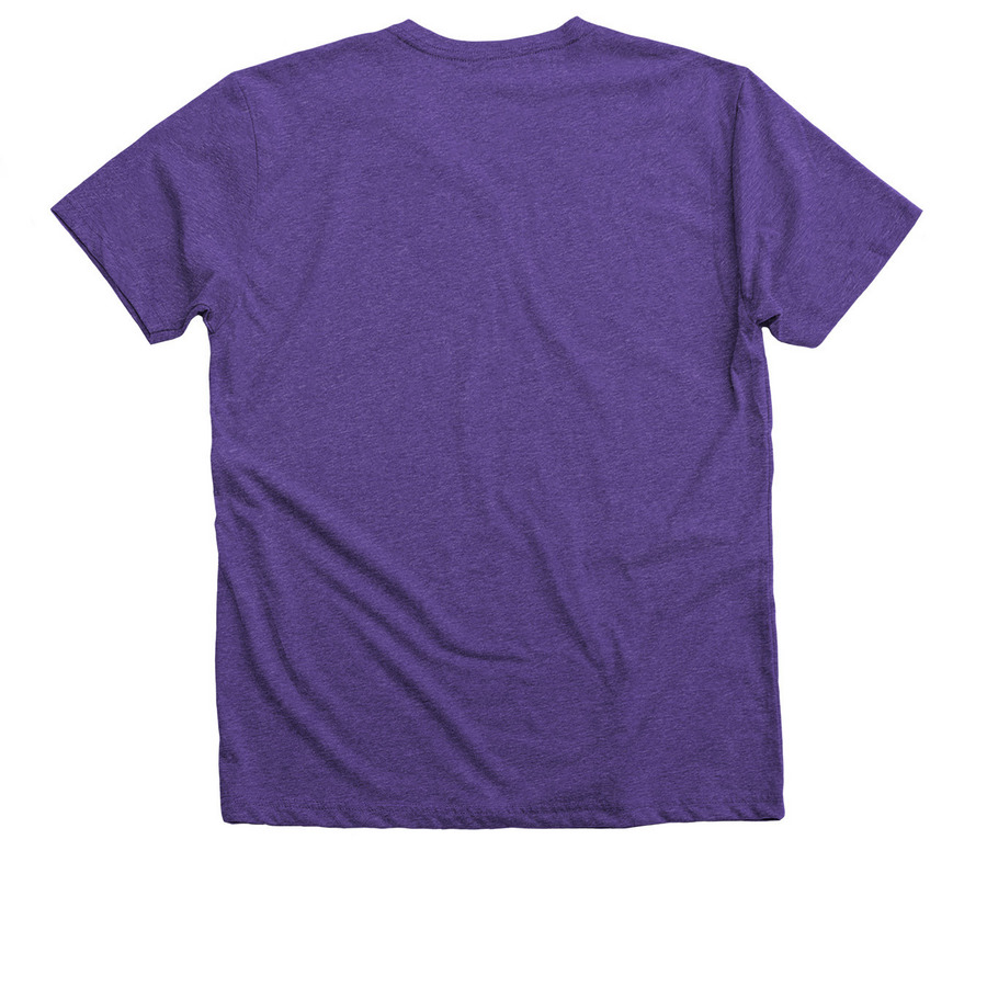 LOVE, Gilda's Shirt, a Purple Rush Premium V-Neck Tee (back-view)