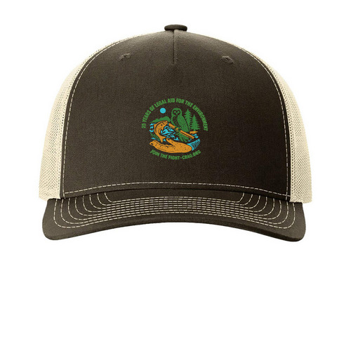 25th Anniversary Hat, a Chocolate Chip/ Birch Printed Five-Panel Trucker Cap