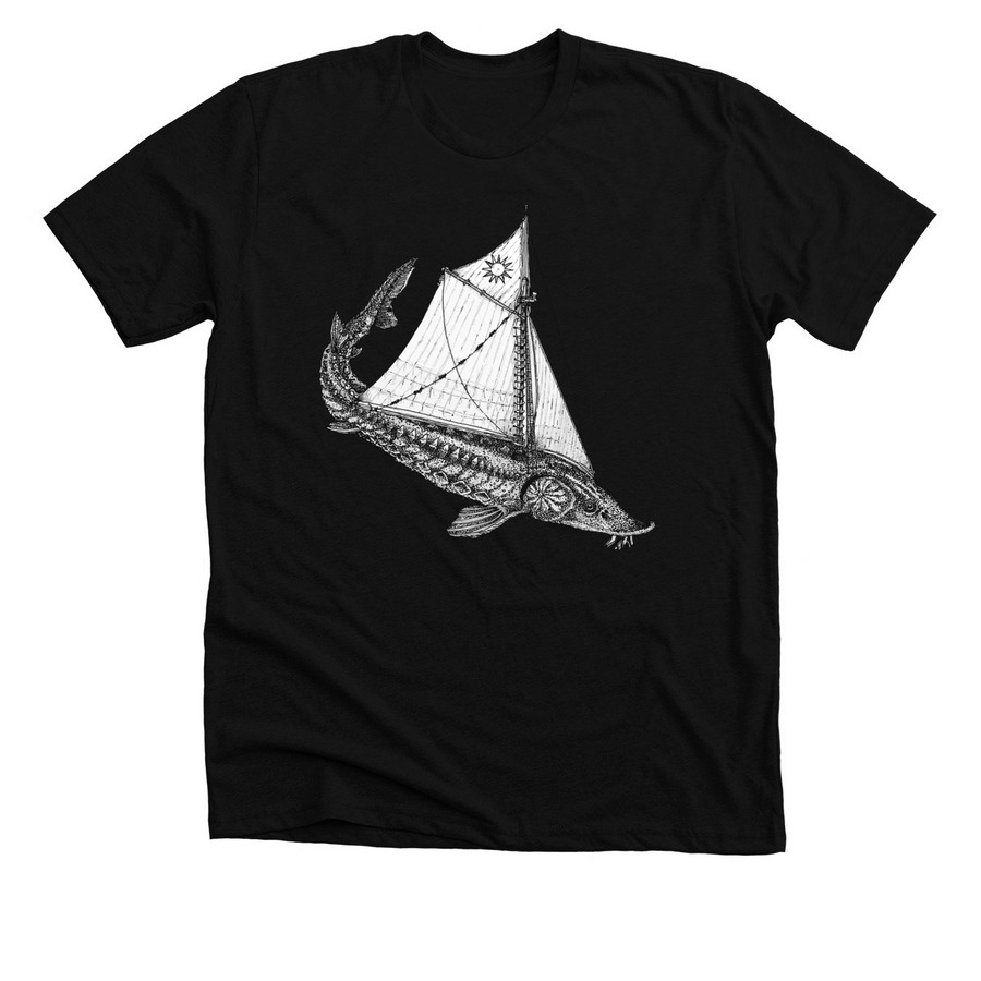 Sturgeon Sloop Shirts, a Solid Black Blend Premium Unisex Tee