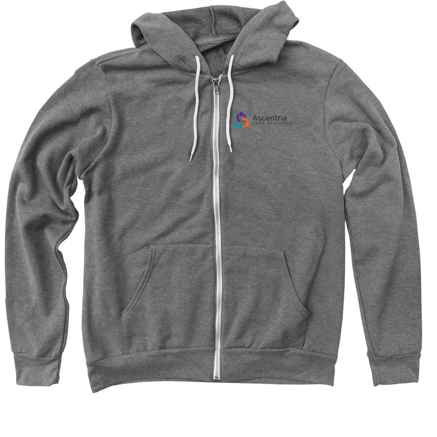 Ascentria Basic Apparel, a Deep Heather Zip Up Hoodie