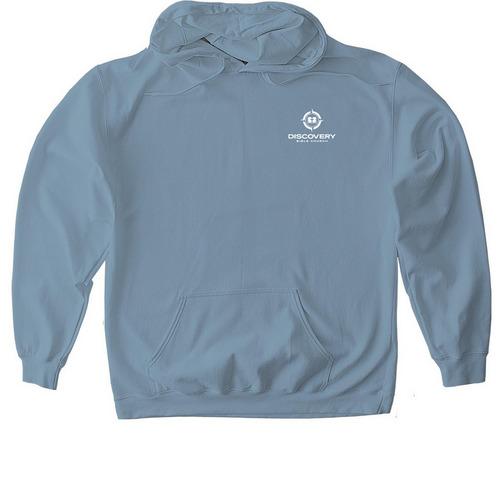 Outreach Hoodie -&nbsp;"Know, Love, Serve", a Stone Blue Gildan Softstyle Pullover Hoodie
