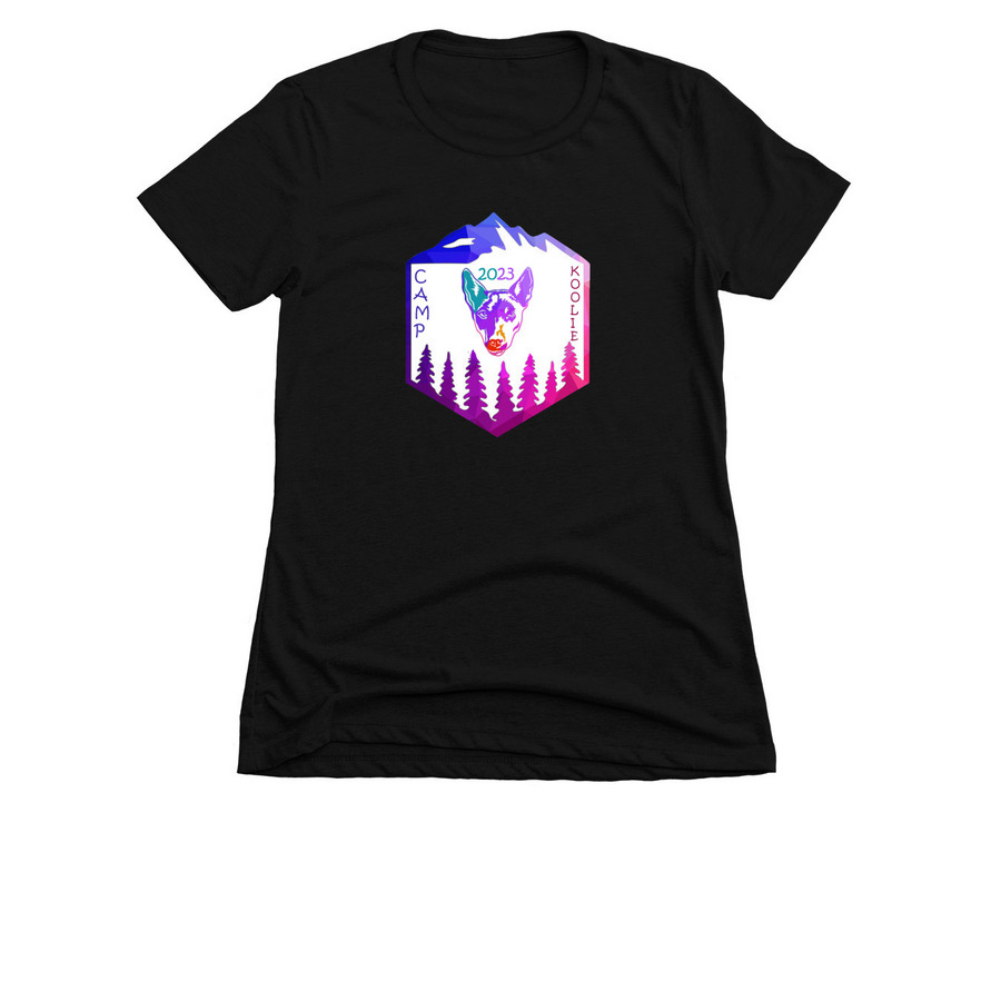 Camp Koolie 2023, a Black Women's Slim Fit Tee