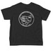 Toddler w/ white logo, a Black Toddler Tee (back-view)